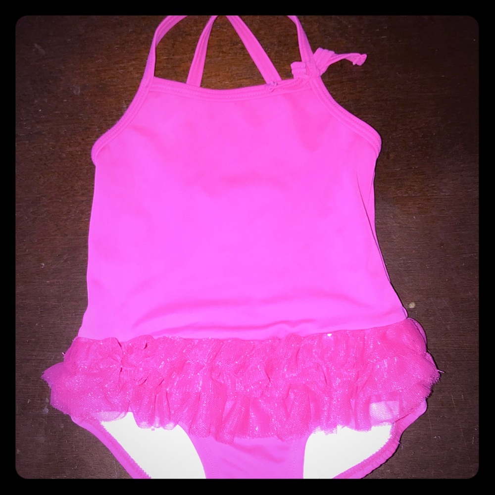 Baby Girl Hot Pink Swimsuit. Size: 3-6 Month